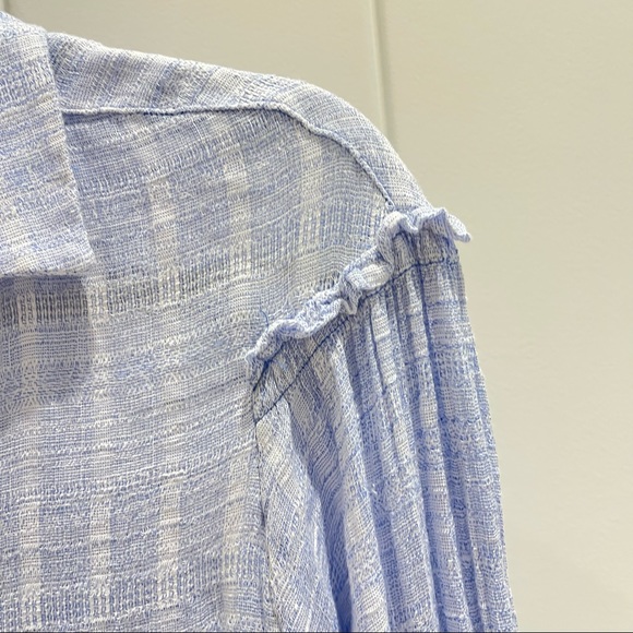 Free People Headed to the Highlands Button Up Top in Blue/White (XS) - Picture 11 of 11